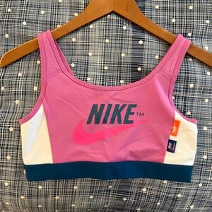 Nike pink retro sports bra size medium workout women